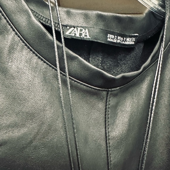 Pleather black dress Zara brand. Size small. - Picture 3 of 10